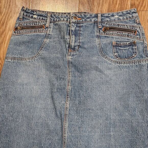 Vintage Cato Denim Maxi Skirt Split Size 16 - Picture 2 of 8
